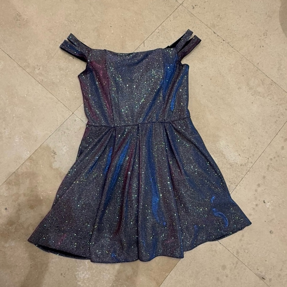Blondie Nites Elegant Blue Sparkle Dress